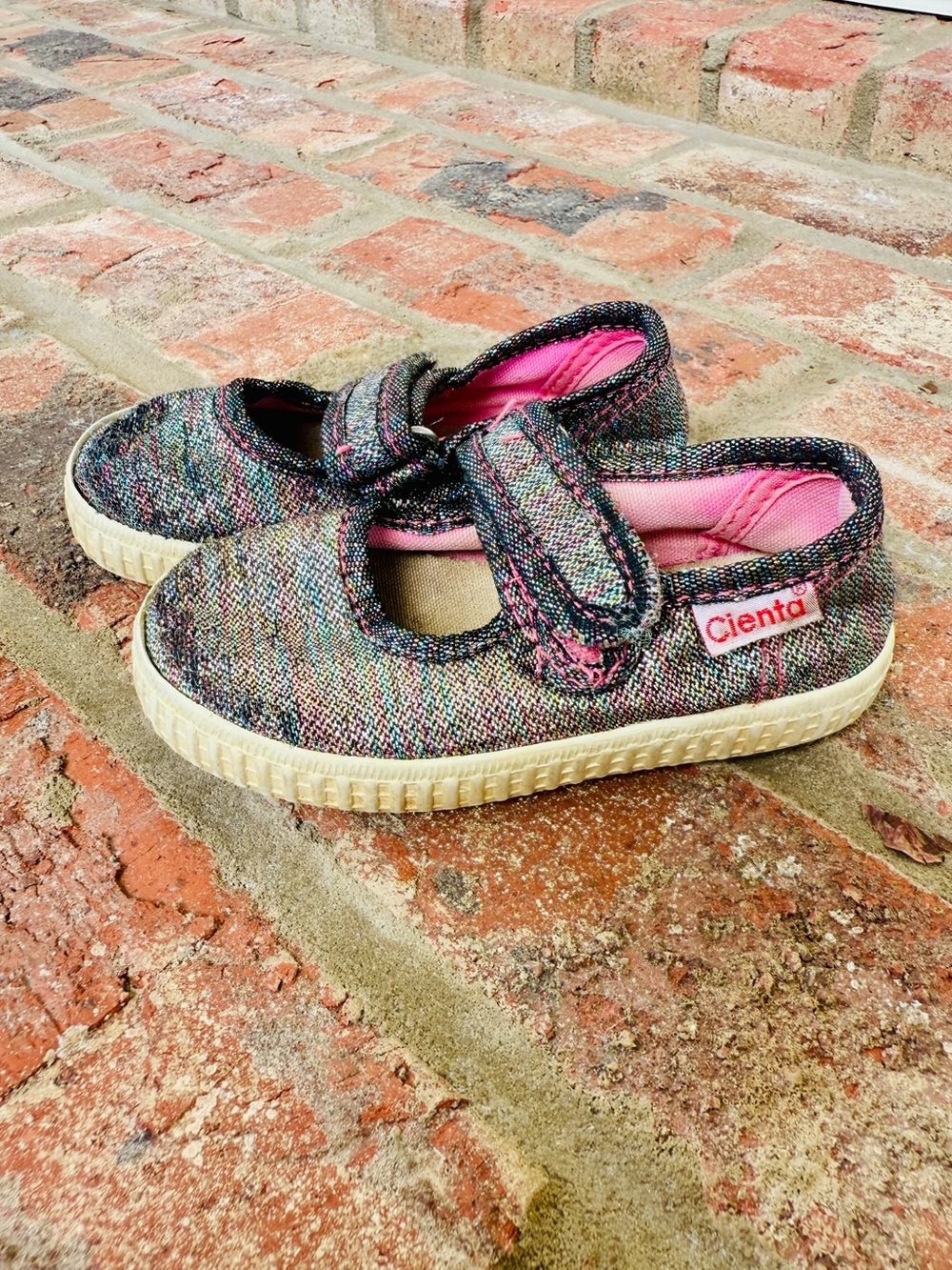 Cienta Multicolor Mary Jane Sneakers with Pink Lining